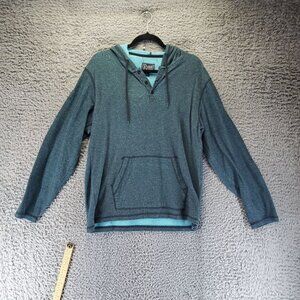 Retrofit Shirt Mens XL Teal Green Blue Hoodie Pullover Kangaroo Pocket